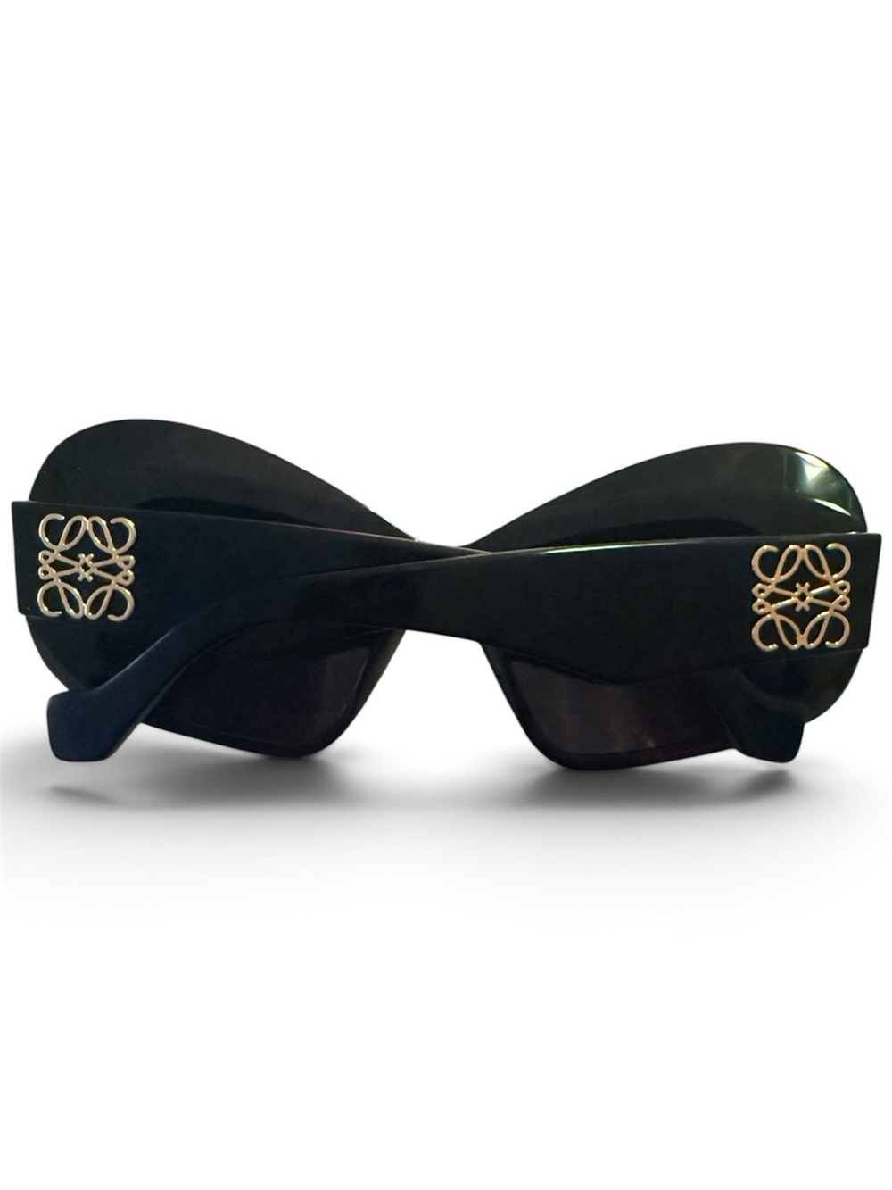 Loewe Black Sunglasses with Gold Anagram Accent